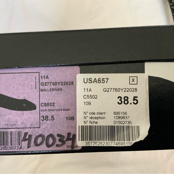 Chanel black tweed/metallic ballet flats - Picture 6 of 6